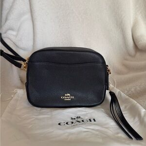 Coach Black Pebbled Leather Camera Bag